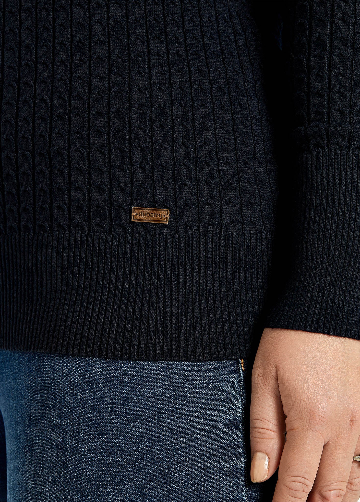Monkstown Cable Stitch Sweater - Navy - Image 5