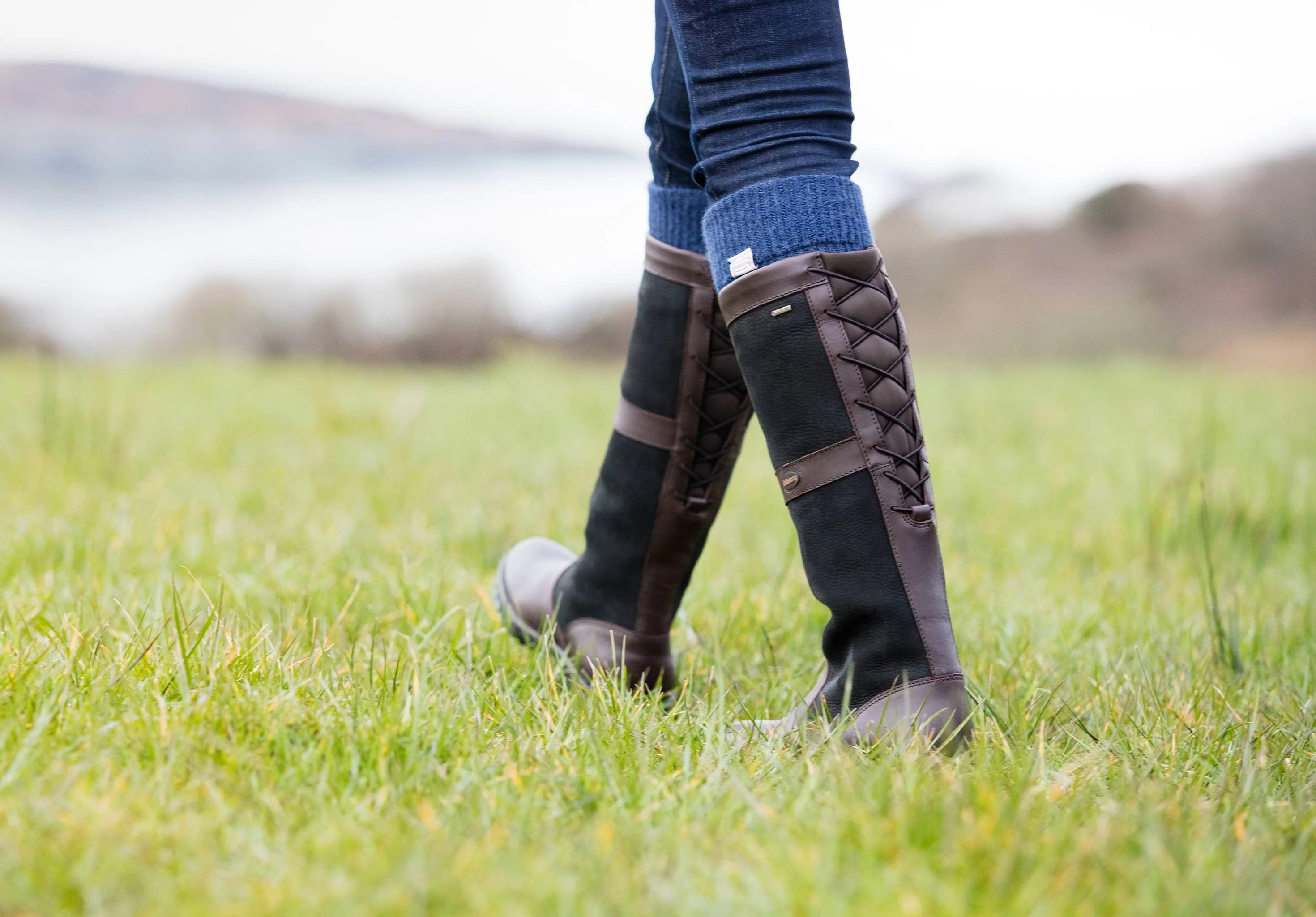 Glanmire Ladies Adjustable Calf Country Boot - Black/Brown - Image 3