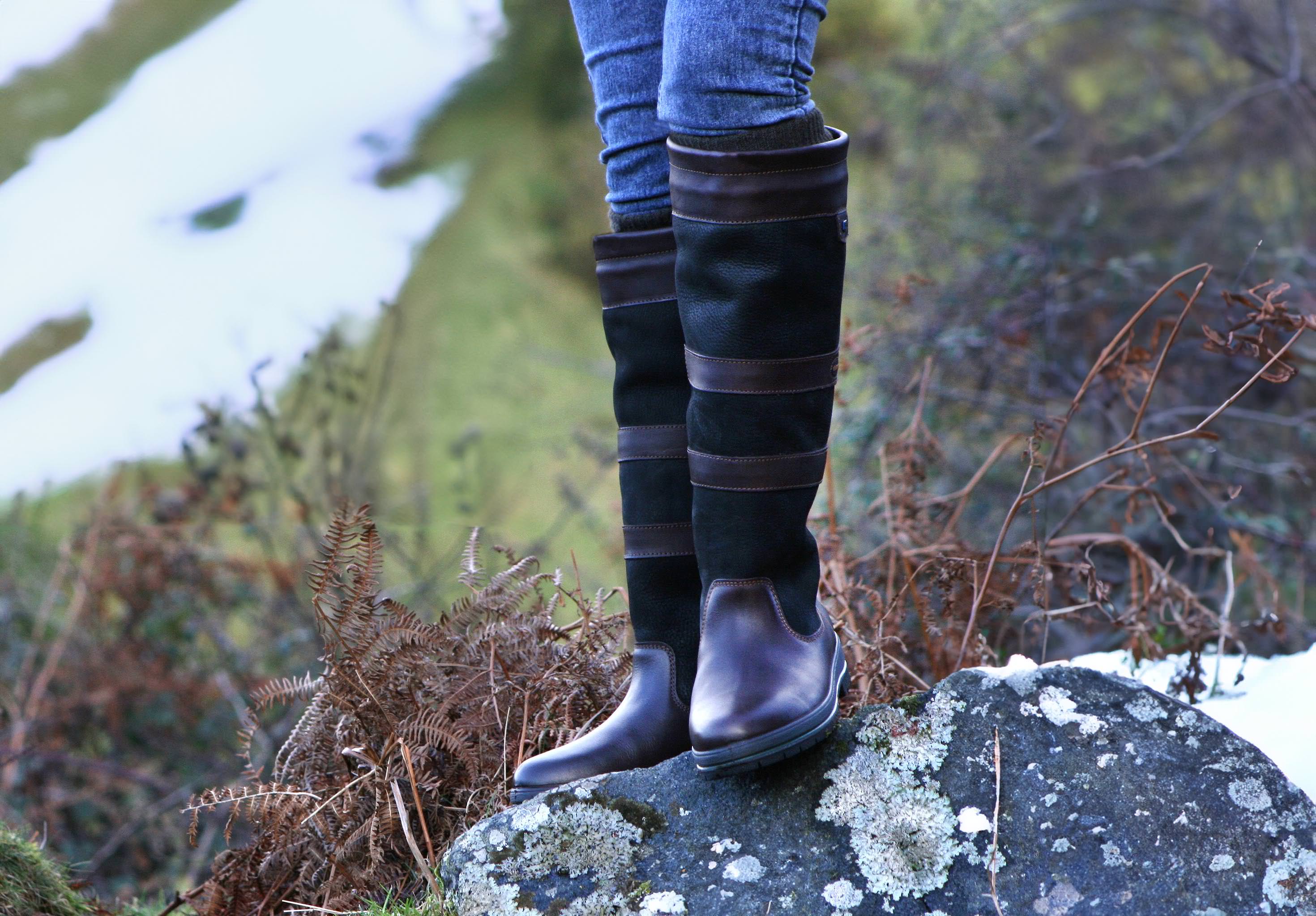 Kilternan Ladies Insulated Country Boot - Black/Brown - Image 3