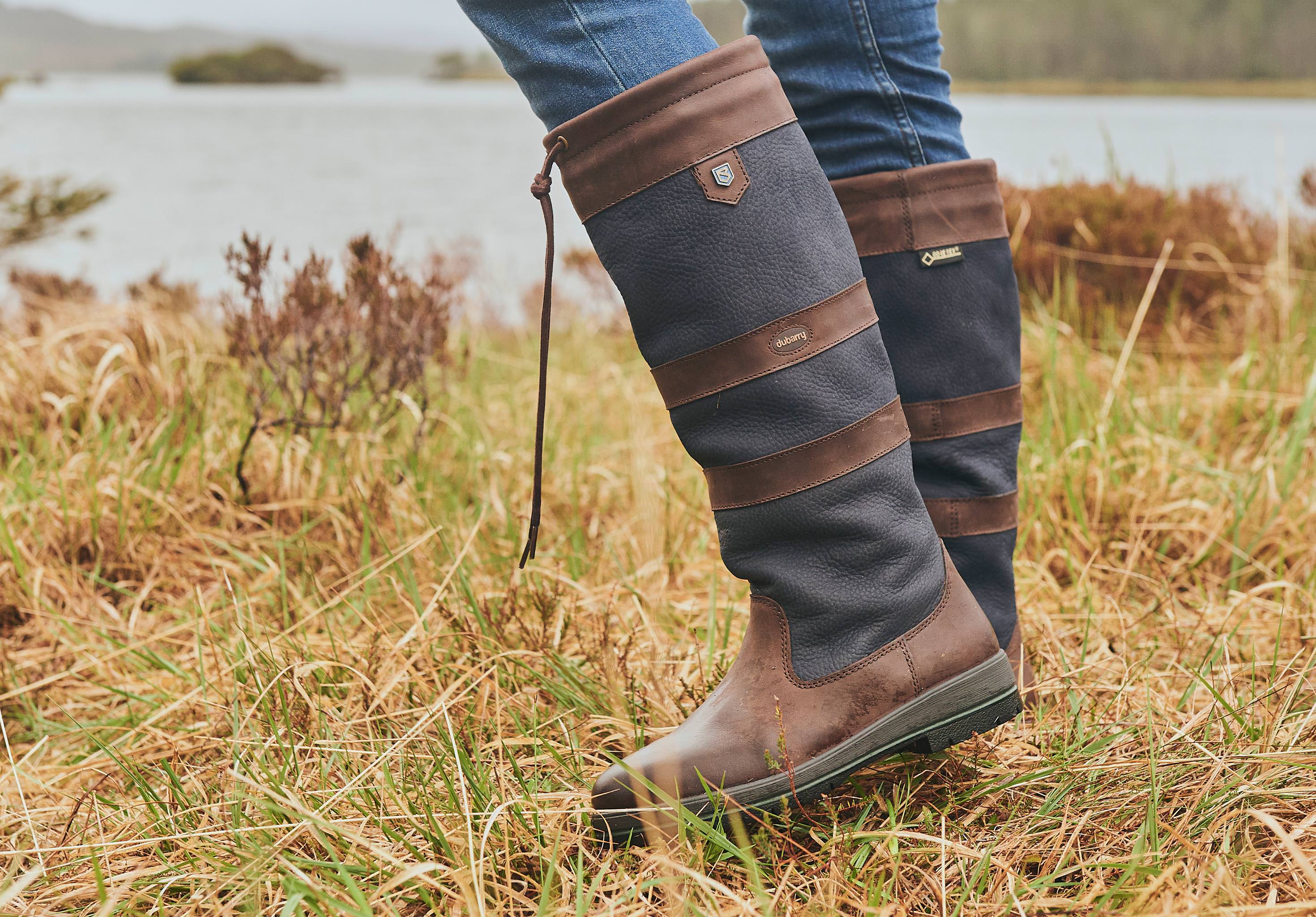 Galway Ladies Country Boot - Navy/Brown - Image 3