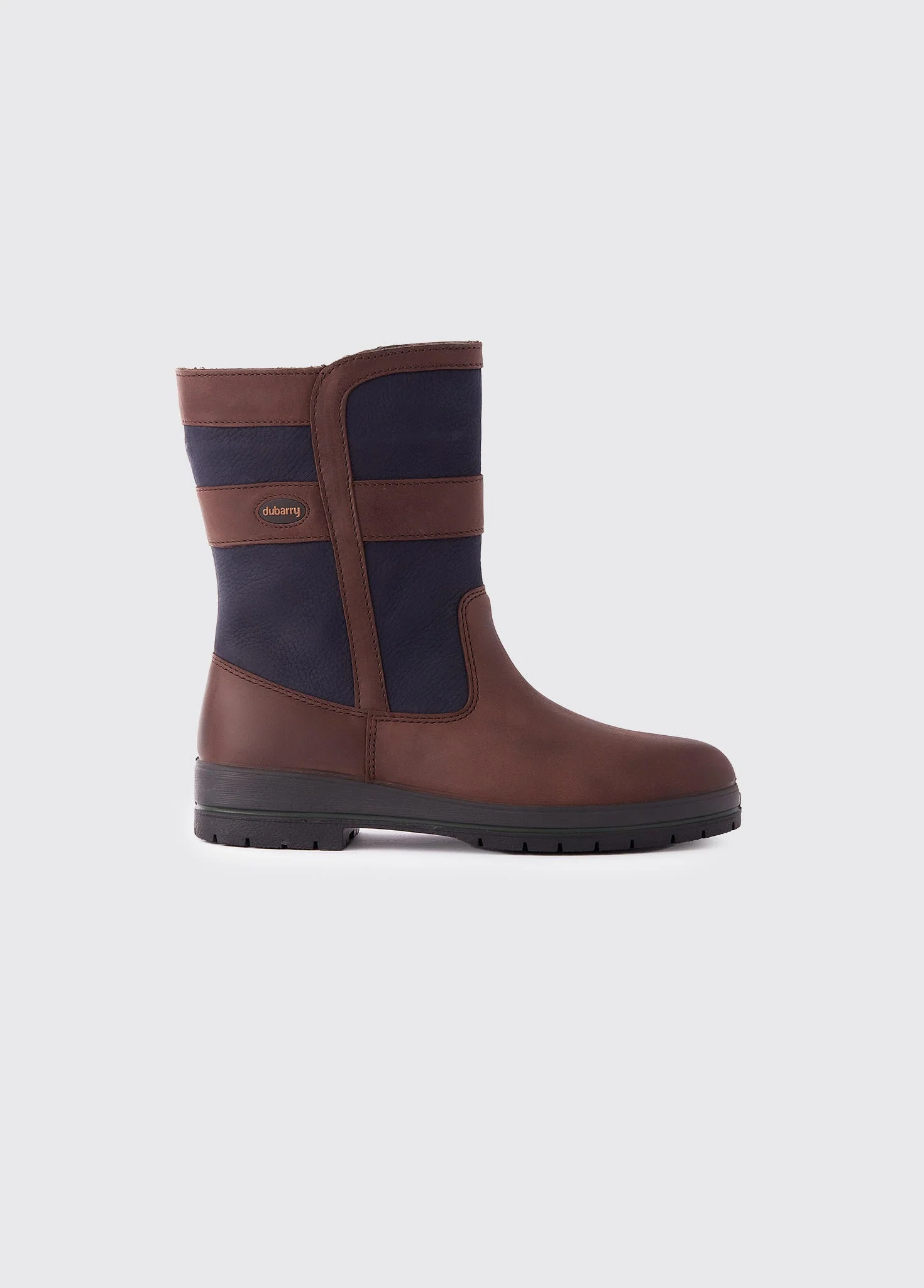 Roscommon Ladies' Short Rain Boot - Navy/Brown - Image 4