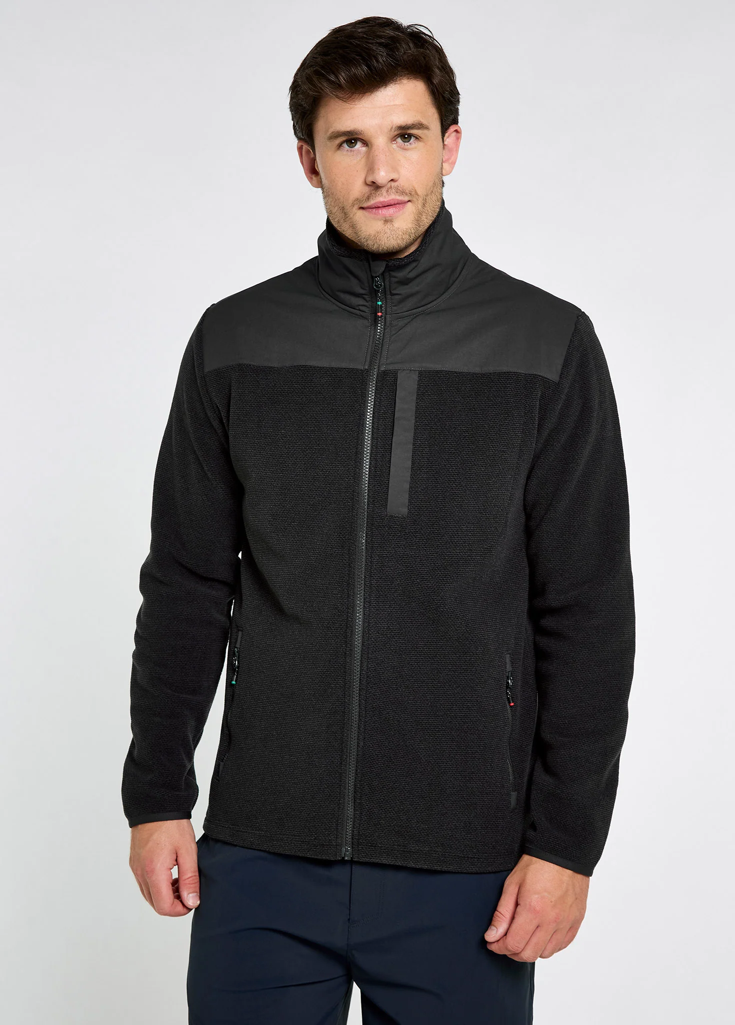 Lucia Men's Fleece Woven Combo Jacket - Graphite - Image 3