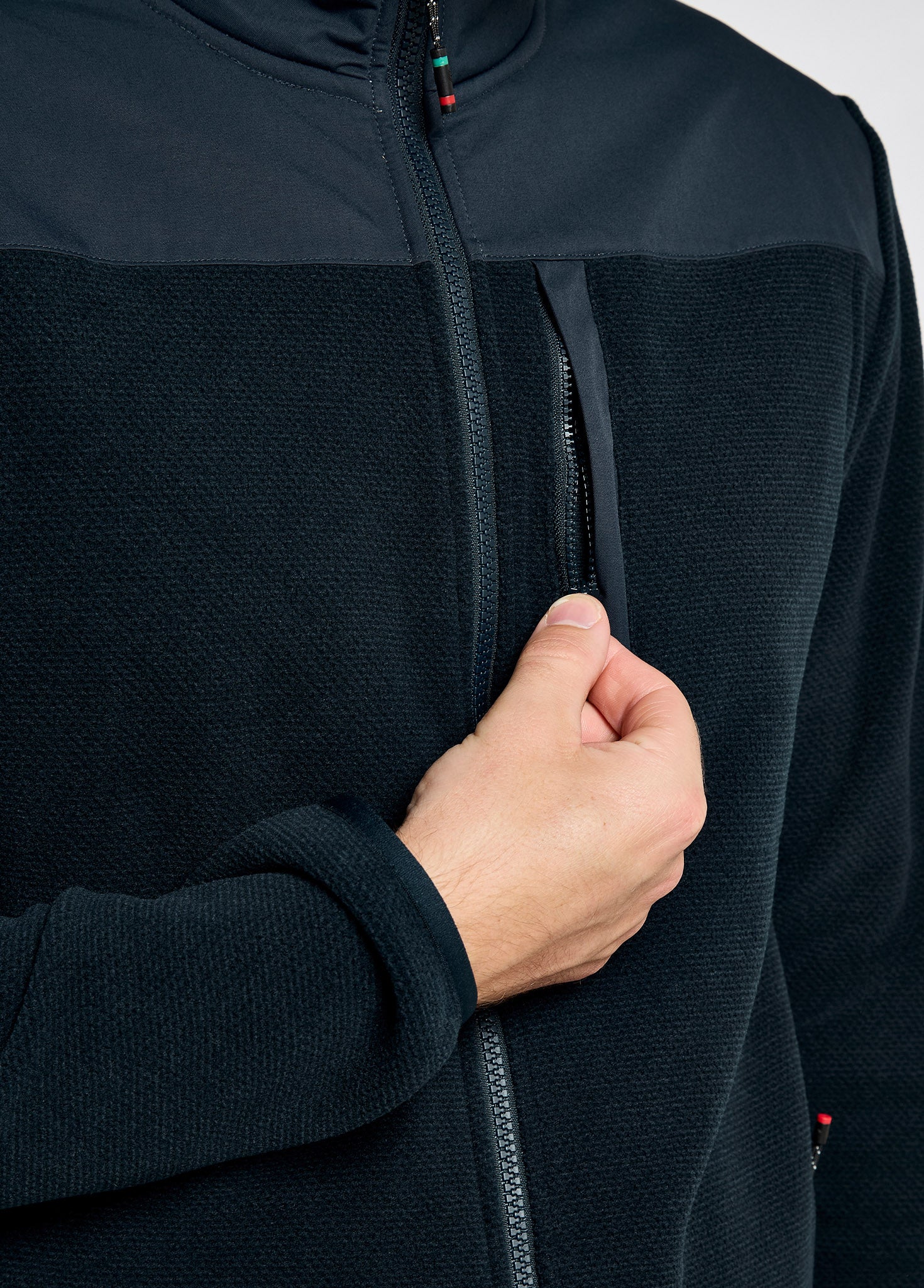 Lucia Men's Fleece Woven Combo Jacket - Navy - Image 5